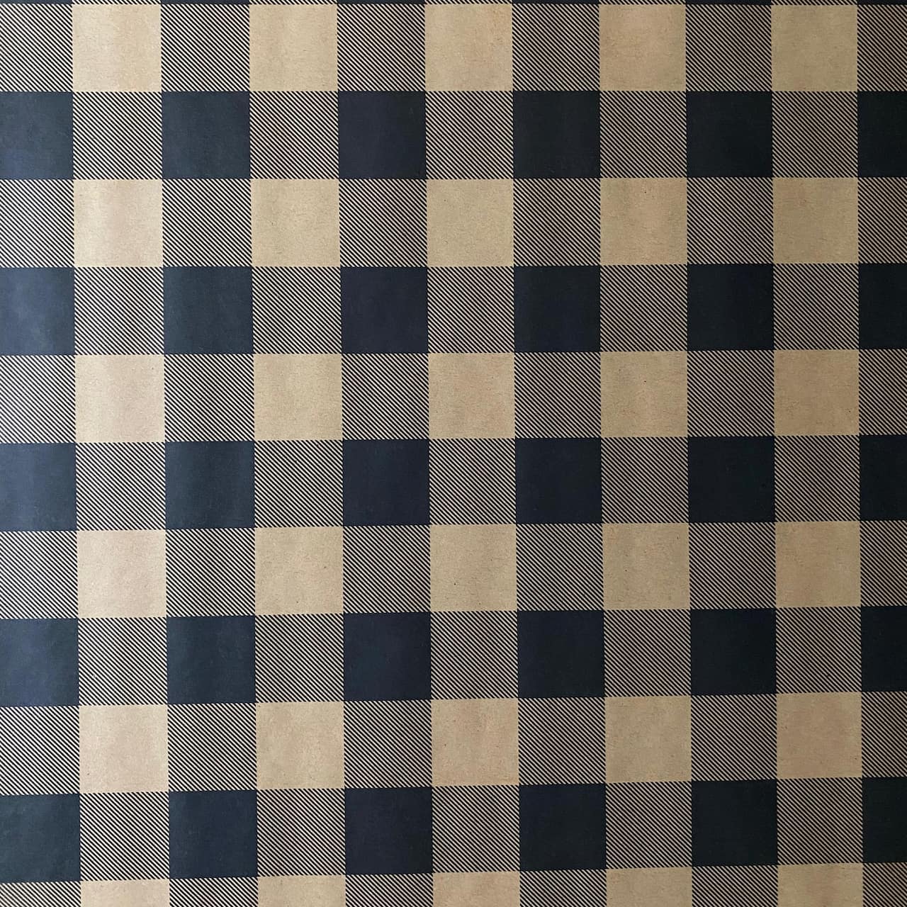 Black & Kraft Buffalo Check Premium Gift Wrap by Celebrate It™